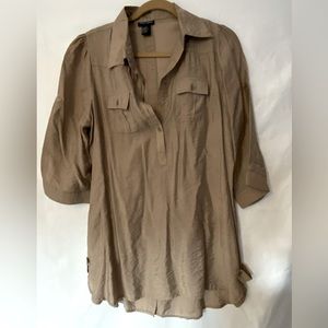 Cotton Express 3/4 sleeve button in back shirt